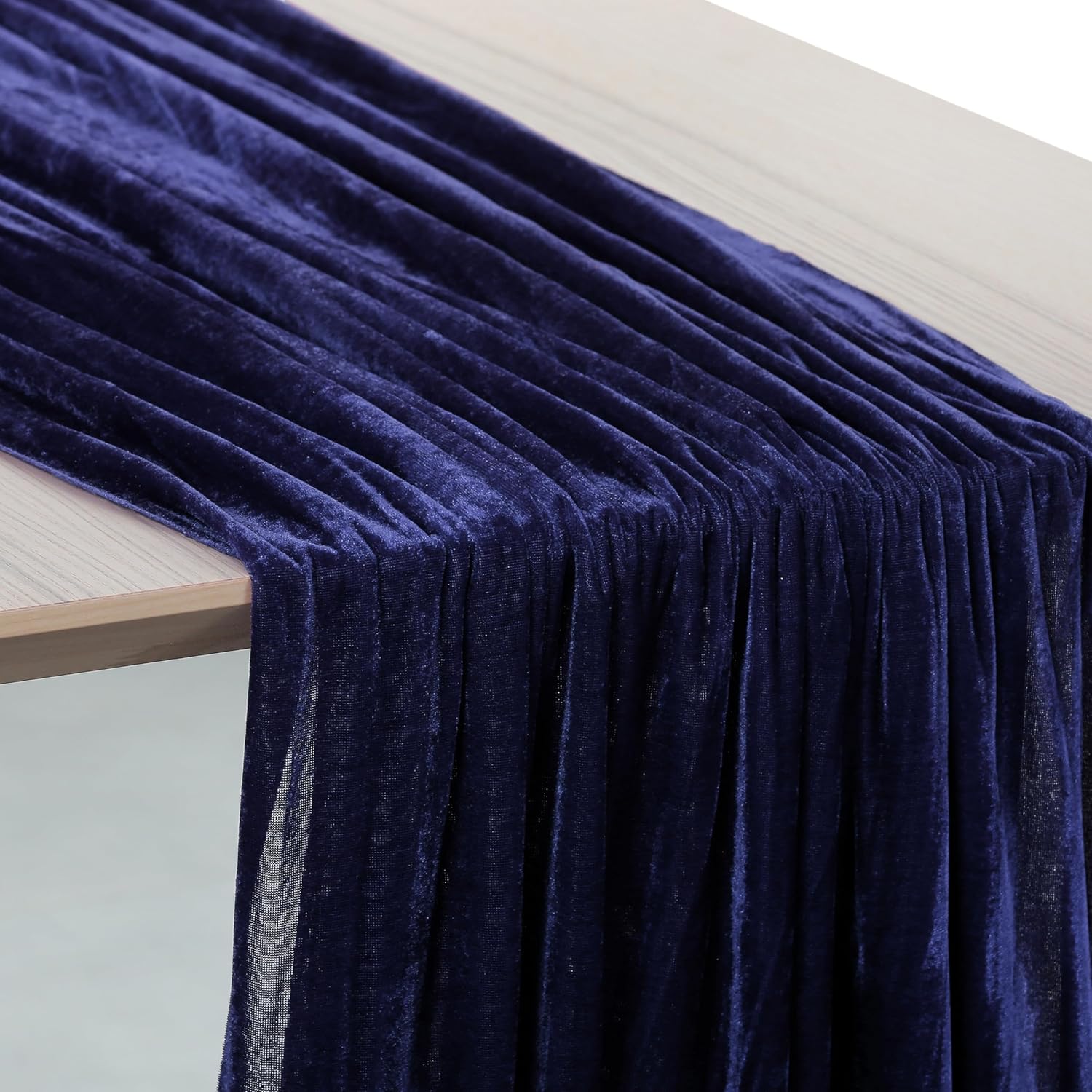 MDS Pack of 10 | Navy Blue | Velvet Table Runner 20 x 120 Inches 10ft Long Luxurious Soft Romantic Wedding Runners for Party Reception Bridal Shower Birthday Banquets Dinner Table Decoration