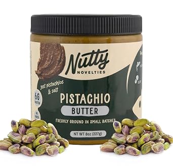 Nutty Novelties Pistachio Butter - High Protein Pistachio- All-Natural, Cholesterol-Free Nut - Gluten-Free, Vegan - No Added Sugar - 8 Ounces