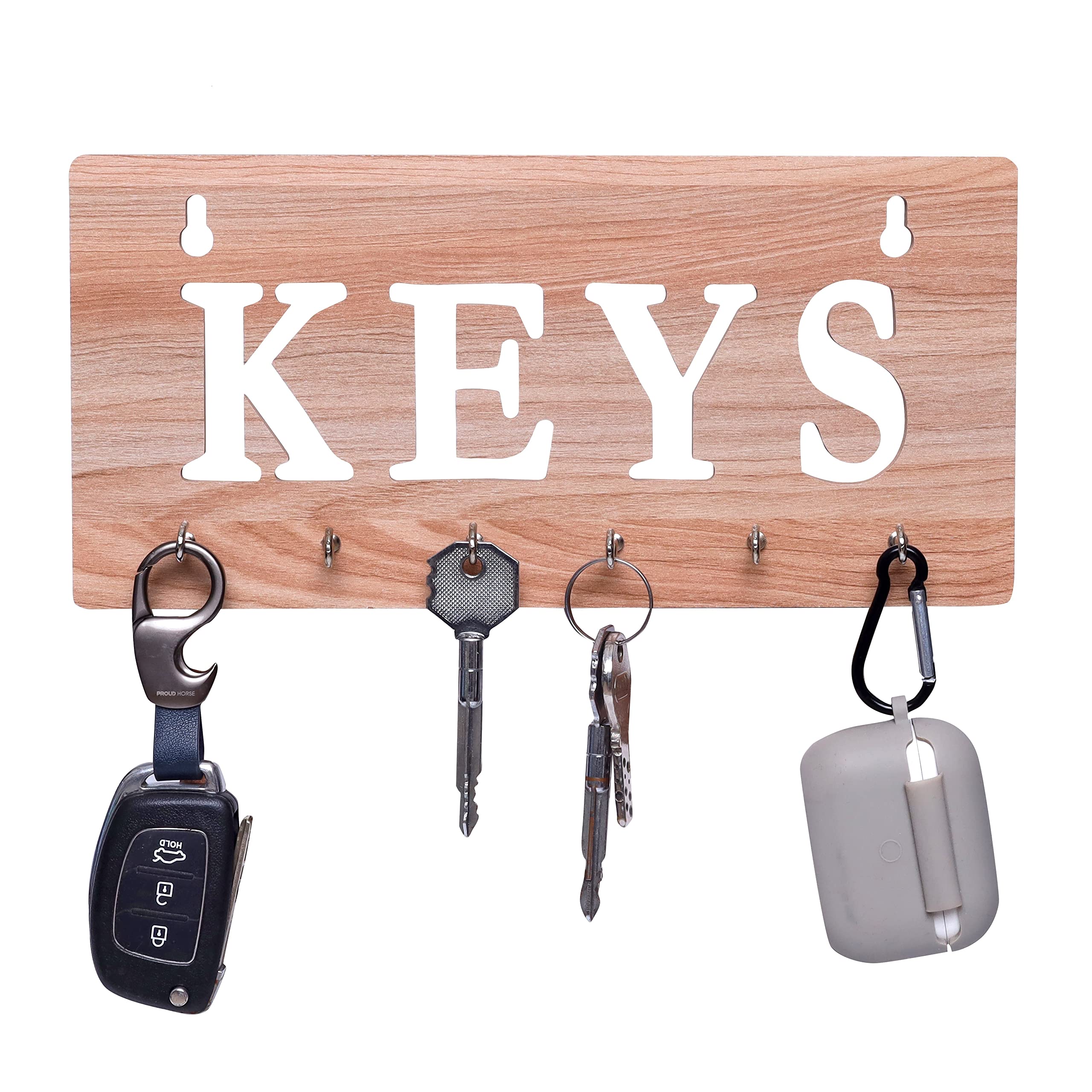 BeeDuck® 6 Keys Hooks Keys Word Premium Wooden Keys Stand for Entryway, Kitchen, Office, Mudroom Wall, Mount Decorative Keys Organizer Key Holder (Keys Word Keys Stand) (B0B3XC6T7V) Amazon Price History, Amazon Price Tracker