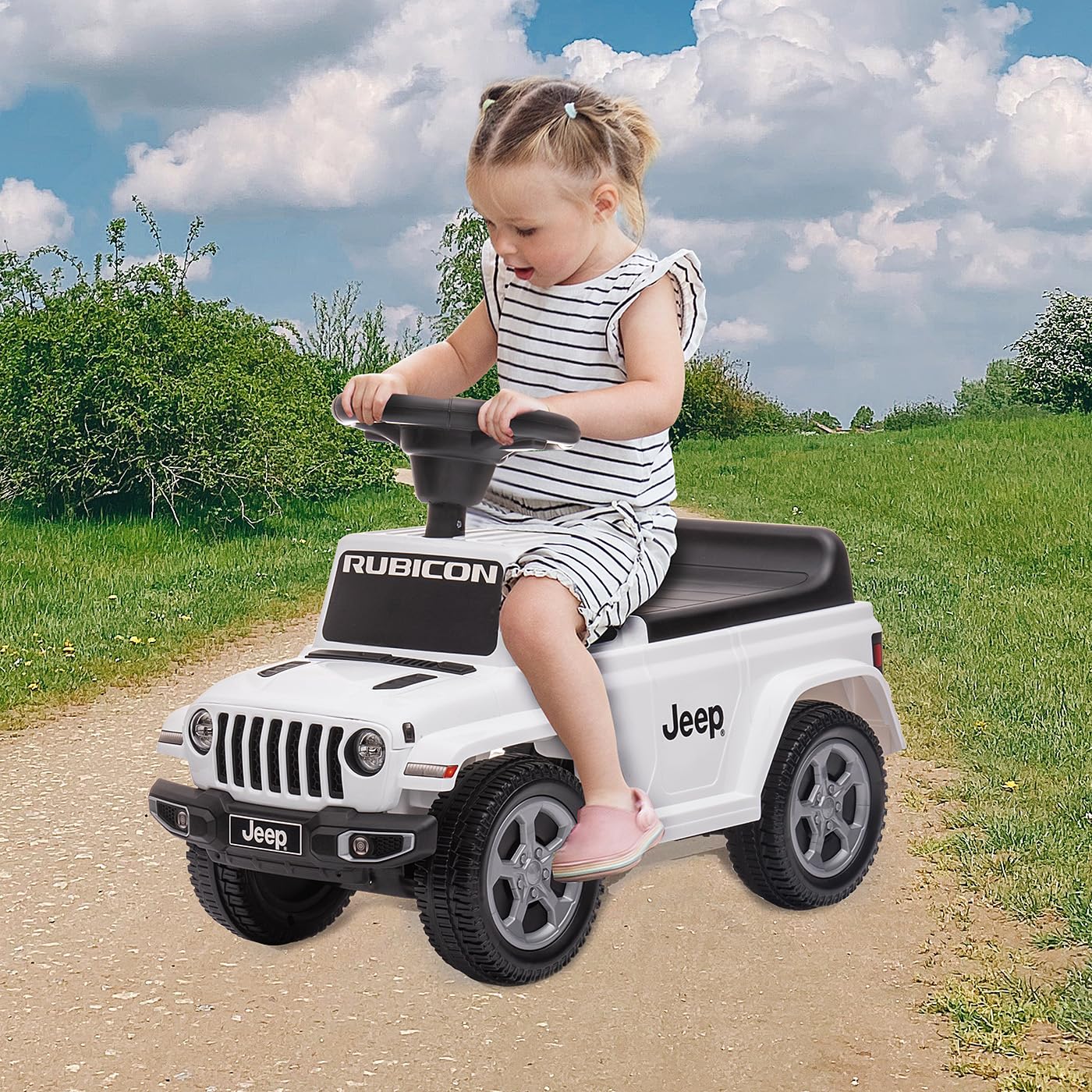 JAMARA 464040 Toboggan Jeep® Gladiator - Voiture Glissante pour Enfants, véhicule intérieur et extérieur, Jouet de Voiture, Cadeau pour Enfants, Protection Anti-basculement, Coffre, klaxon