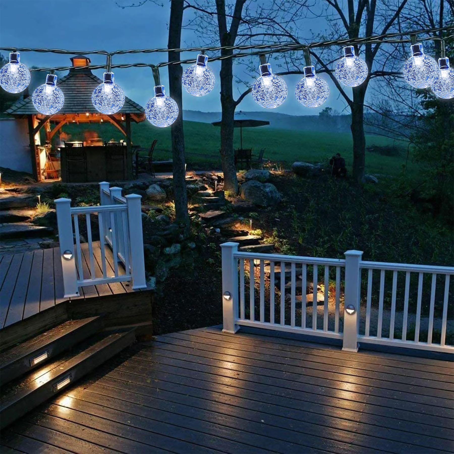 Lezonic 100LED Solar Lights Outdoor Garden,12M/39Ft Solar String Lights