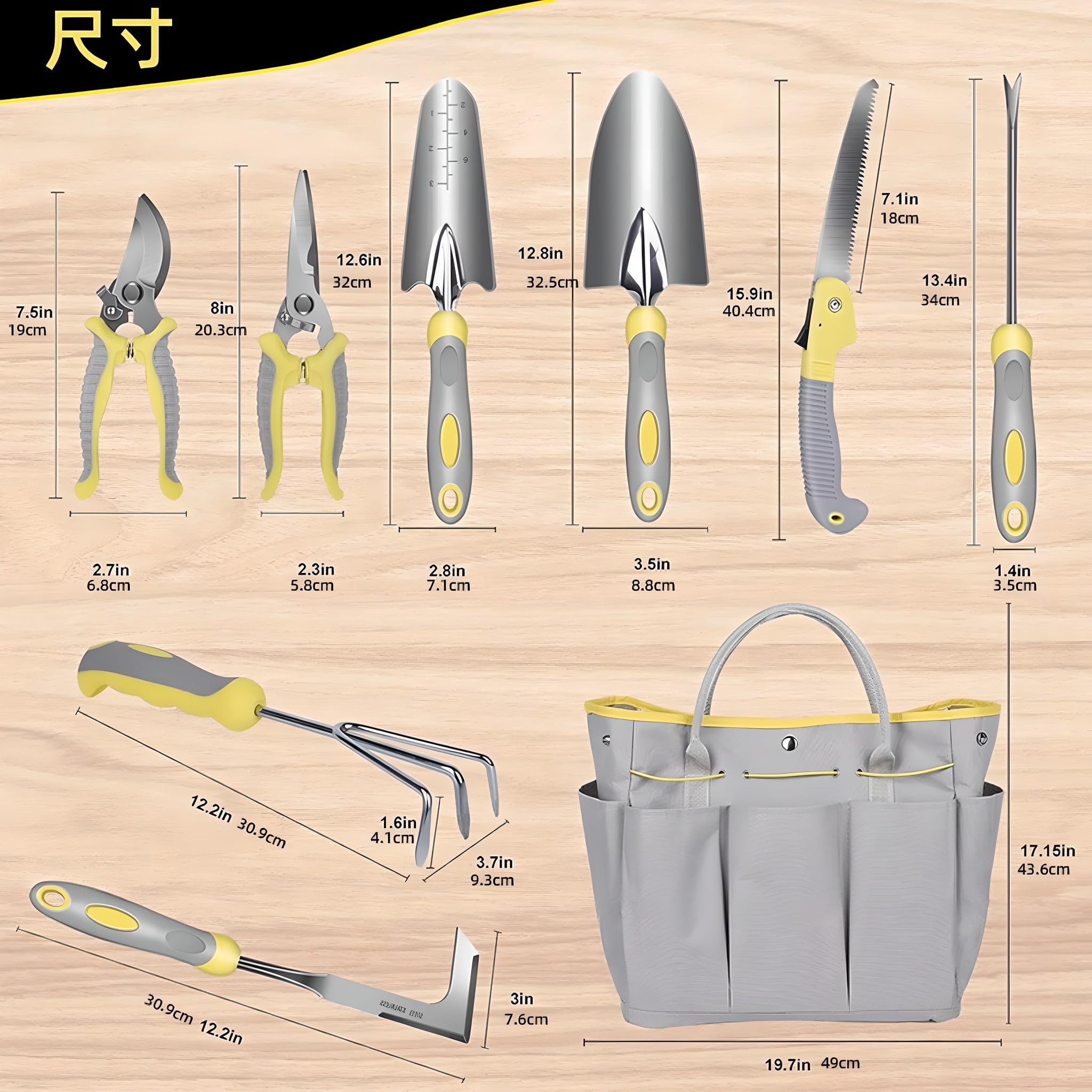 Garten-handwerkzeug 10-set - Enthält Robusten Gartenkelle, Gabel, Rechen, Unkrautstecher, Umpflanzer Aus Edelstahl Mit Ergonomischem Griff Für Frauen Und Männer, Innen- Und Außenpflanzenwerkzeuge
