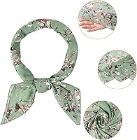 Vista 4 de Allegra K Bufandas de gasa para mujer, 27.6 x 27.6 pulgadas, pañuelo cuadrado con estampado floral