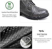 Vista 3 de STQ Botas de combate con cordones para mujer