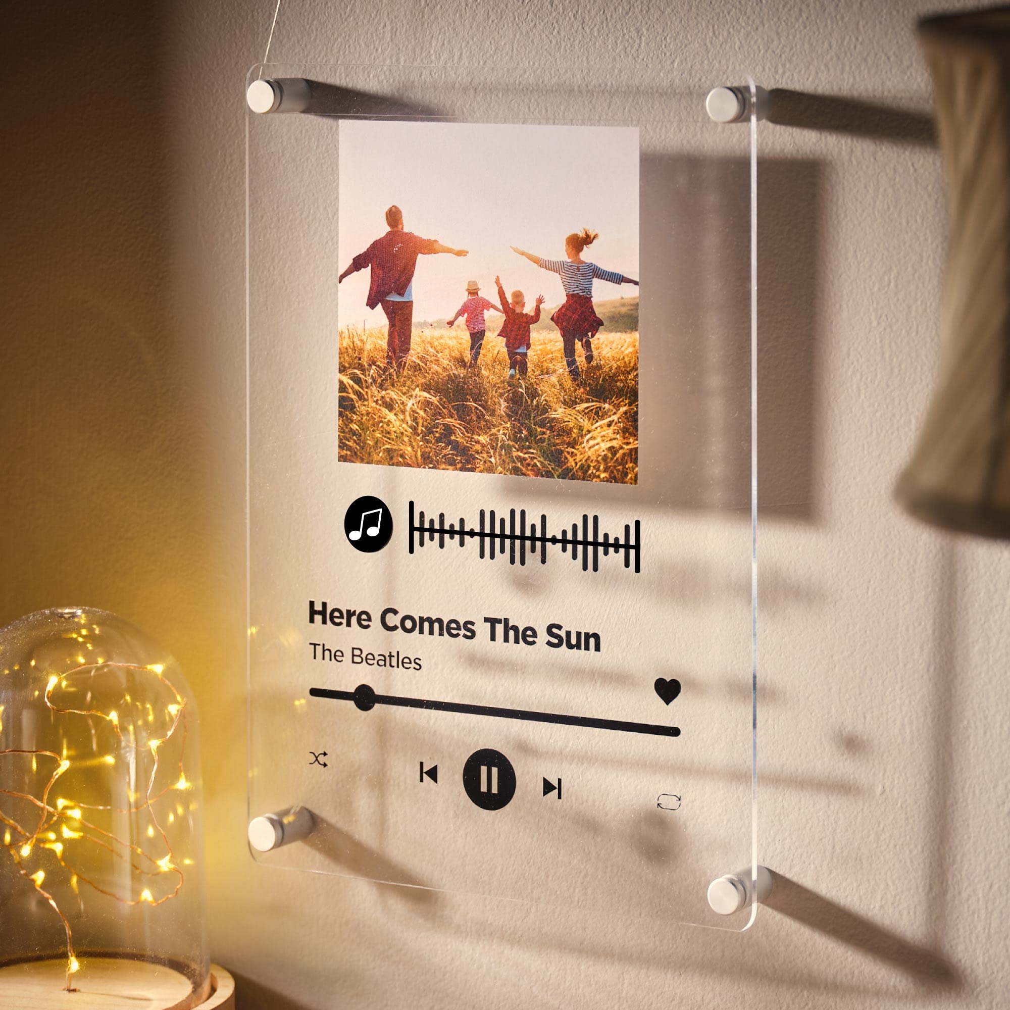 Placa personalizable con foto y canción personalizada, regalo a medida, elige tu imagen hecha a pedido, tamaño A4 (montaje en pared)