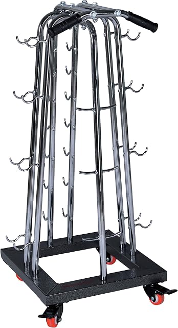 FIT4HOME Dumbbell Rack Stand - Heavy Duty Weight Storage Tree for Home Gym with 32 Shelf Holders and Roller Transportation Wheels - 200KG Load Capacity | TF-7512