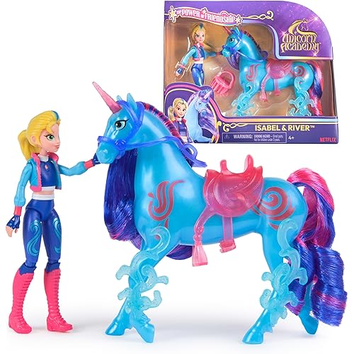 Unicorn Academy, Isabel & River Power of Friendship Set with Saddle & Accessories, Dolls & Unicorn Toys, Gifts & Stocking Stuffers for Girls Ages 4 and up