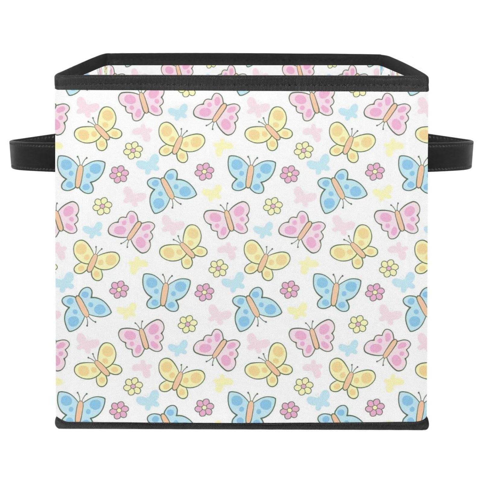Cube de rangement en tissu de qualité supérieure imprimé papillons