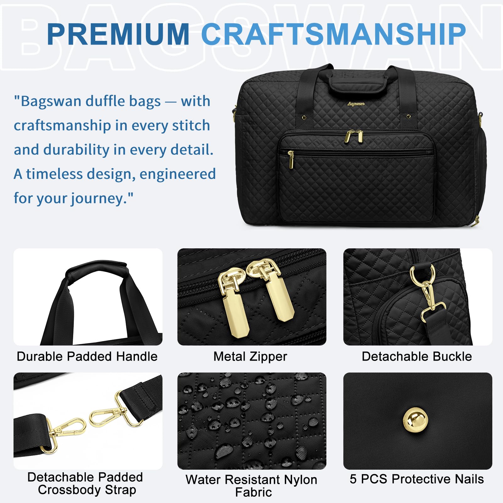 Large Weekender Travel Duffle Bag - With Shoe Compartment Weekender Bags for Womens Carry on Overnight Bag with Toiletry Bag Gym Duffel Bags with Wet Pocket Hospital Bags for Women Labor and Delivery