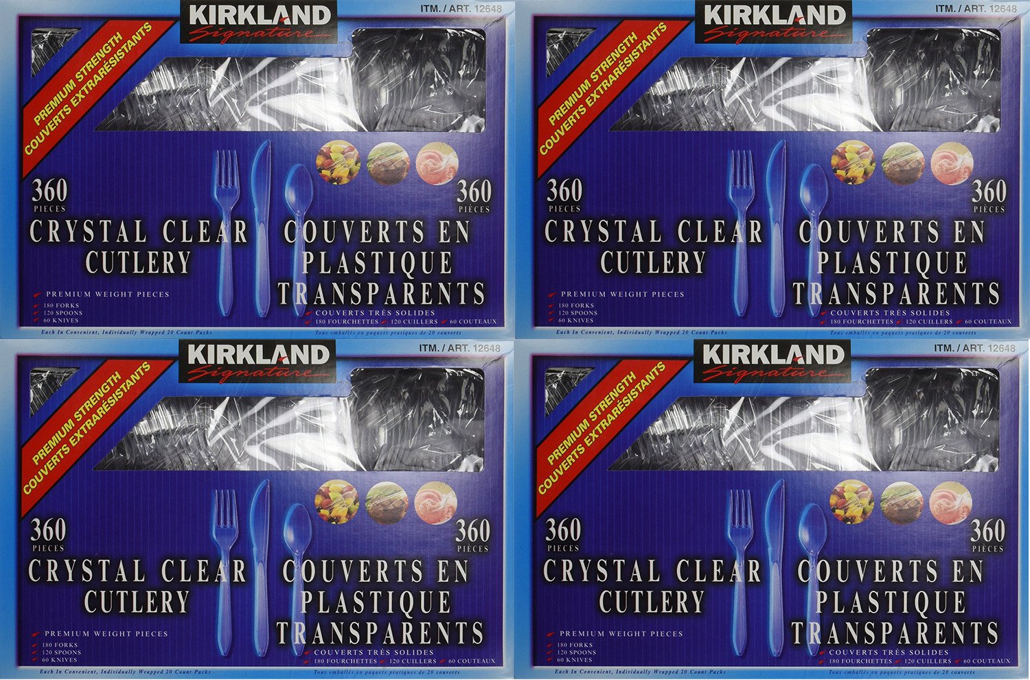 Kirkland Signature OuYyT, Crystal Clear Cutlery 360 Count (Pack of 4)