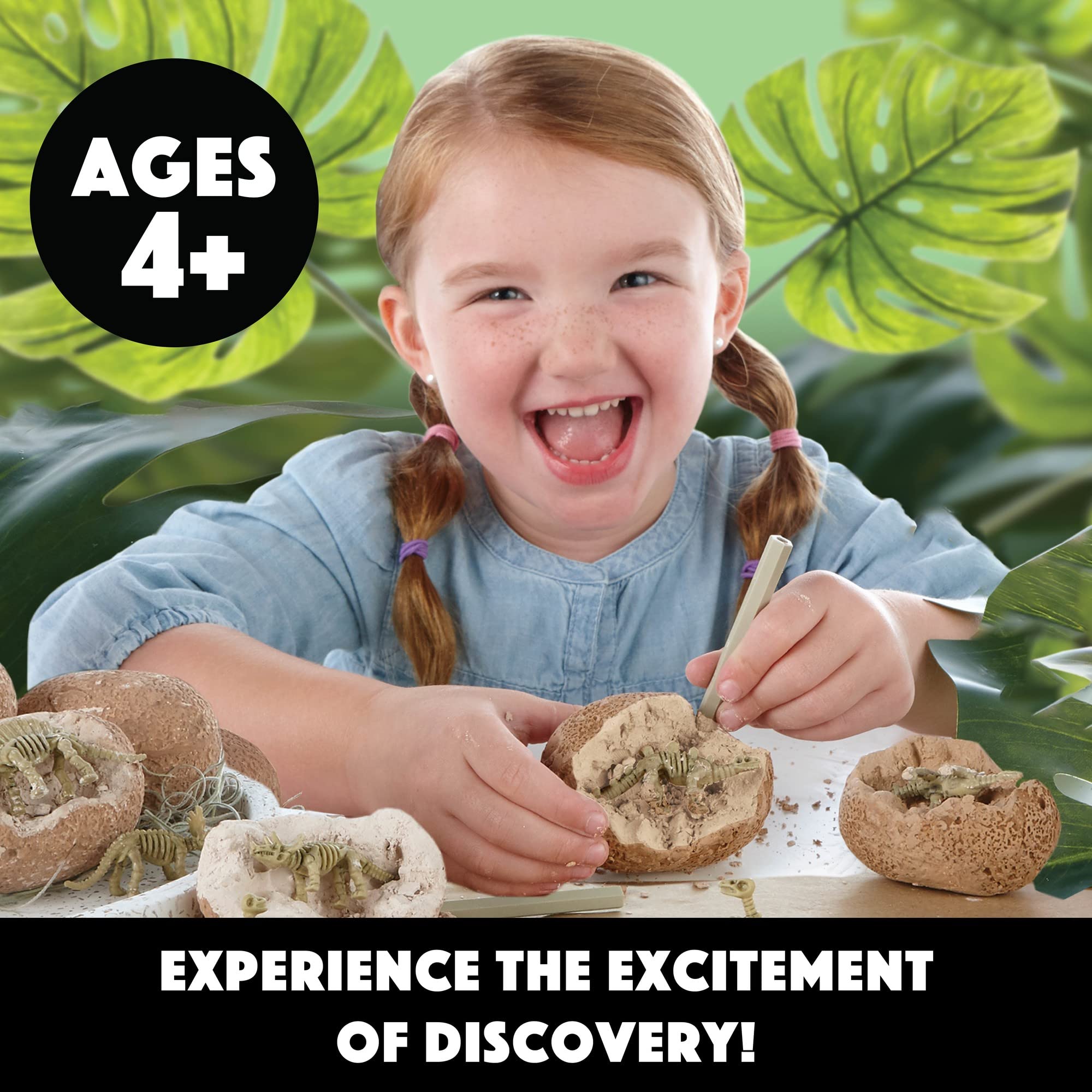 MindWare Dig It Up! Dinosaur Skeleton Eggs Excavation kit - Comes with 12 Clay Eggs, 12 Chisel Tools and 12 Instruction Sheets - Image 2