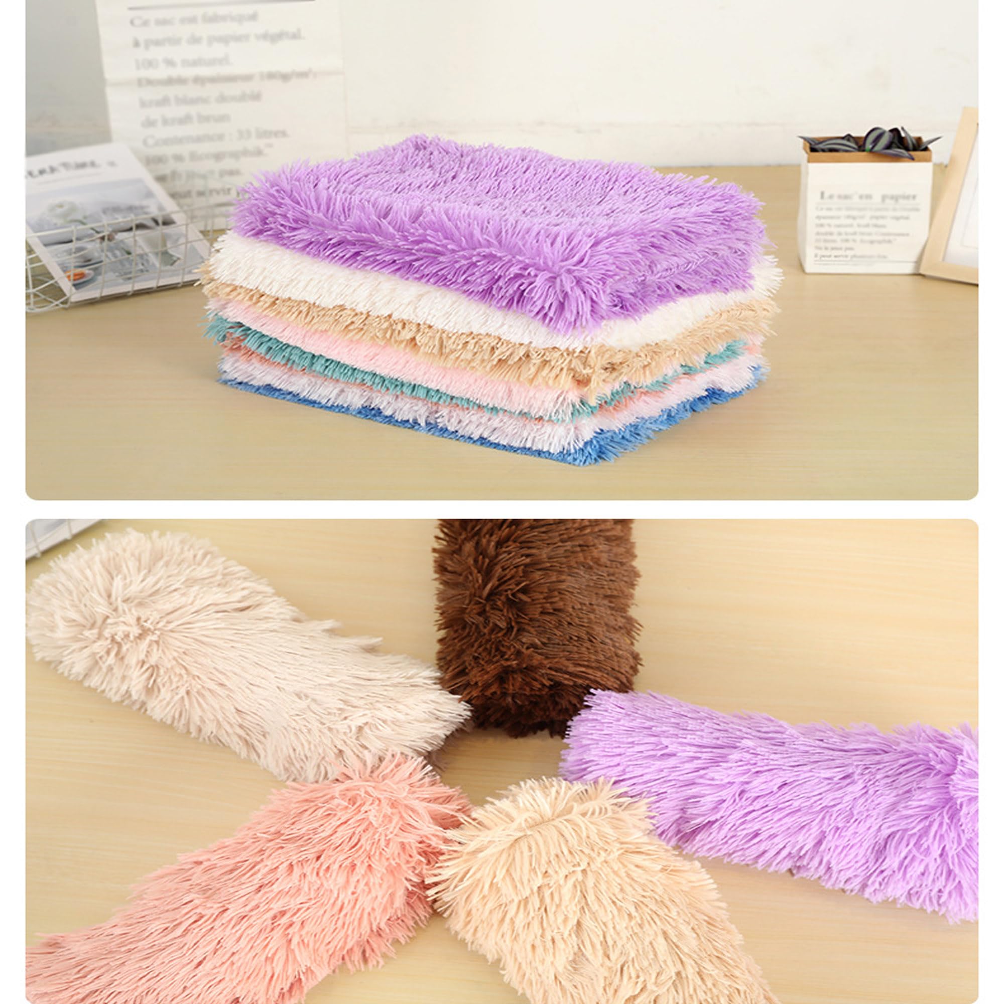 Lot de 2 couvertures en peluche moelleuse pour chien et chat – Couverture douce et lavable en machine – Couverture polyvalente et apaisante pour chien et chat (rose, 127 x 100 cm)