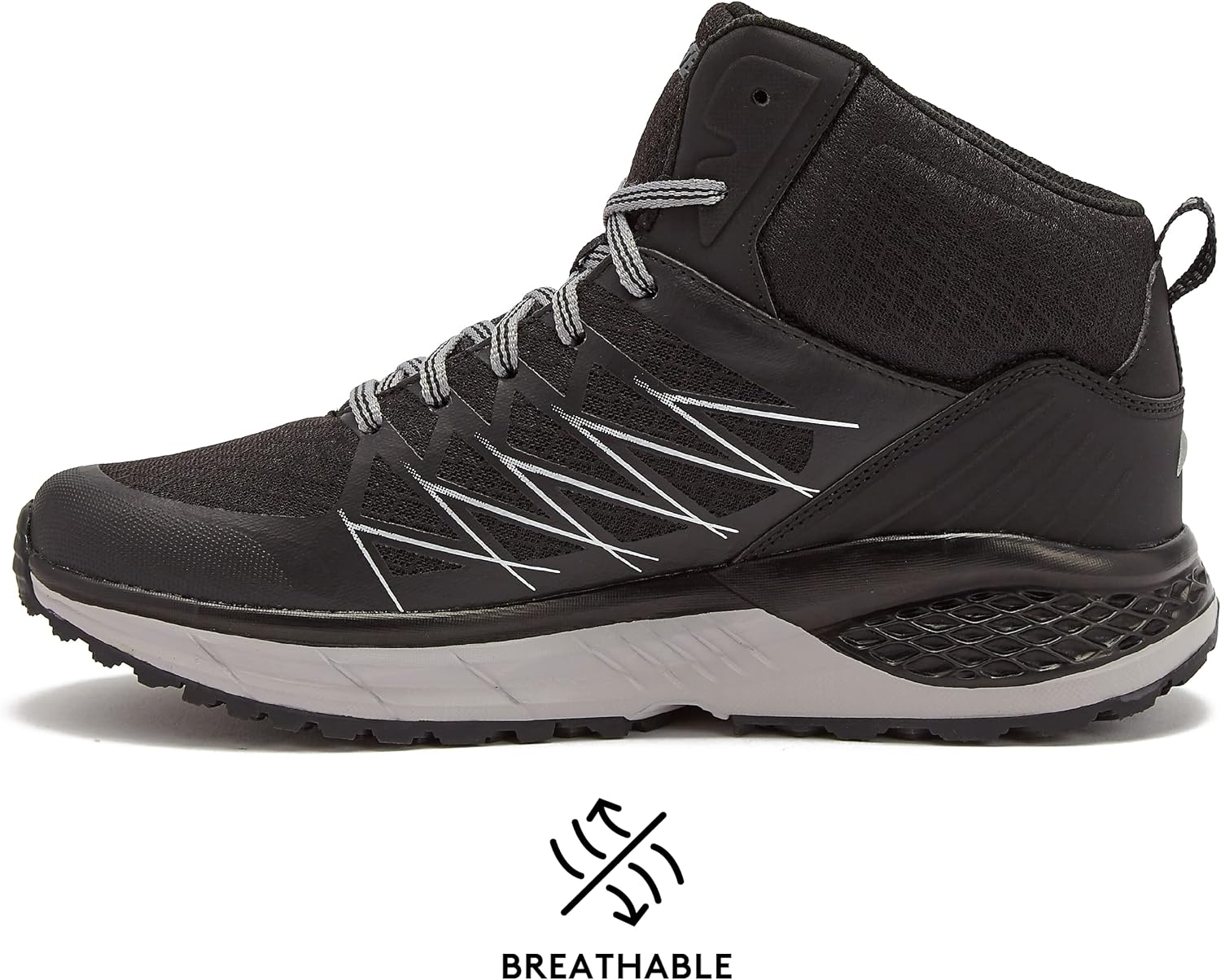 HI-TEC Destroyer Mid Hiking Boots for Men, Lightweight Breathable Outdoor Backpacking or Trail Running Shoes 10.5 Black
