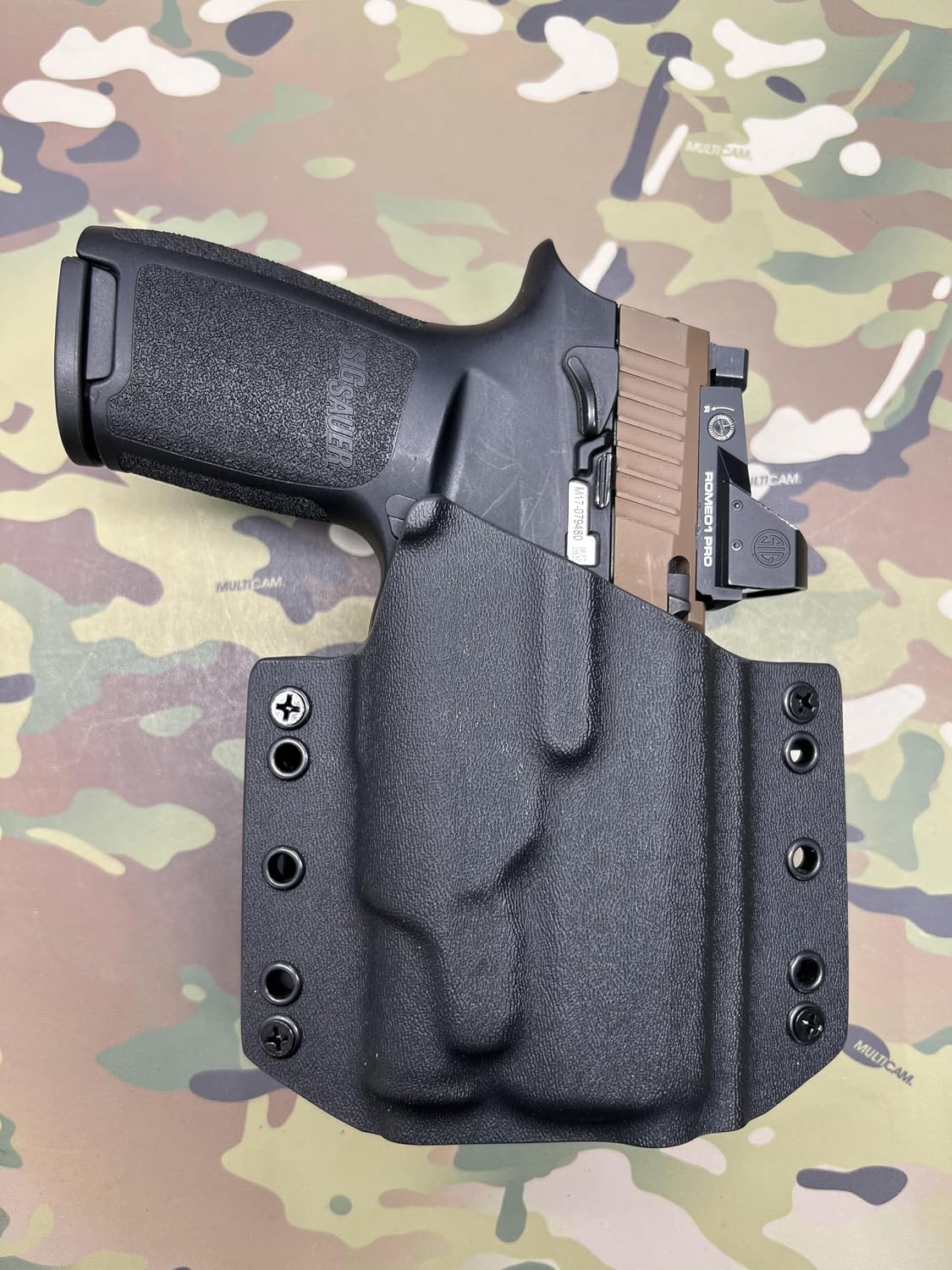 Black Kydex OWB Holster Compatible with Sig Sauer P320 M18 Foxtrot 1X