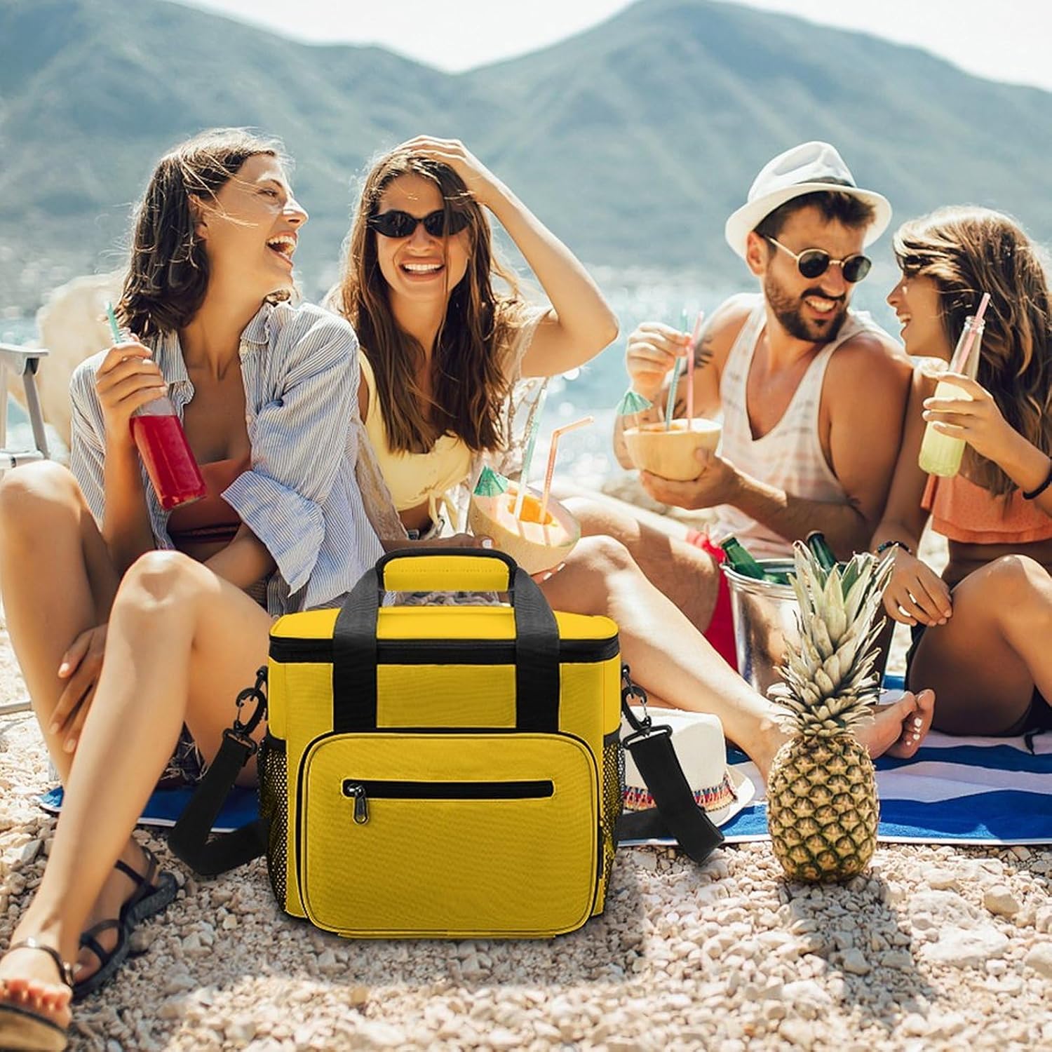 Milk Duck Yellow Cooler Bags Portable Soft Cooler Bag Lightweight Ice Chest Insulated Lunch Bags Camping Cooler Bag Cooler Lunch Tote Coolers for Picnic Travel Beach