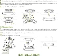 Vista 9 de ASD Lámpara de techo LED de 5" de montaje empotrado redonda, iluminación de superficie de bajo perfil 5CCT, regulable, ultradelgada