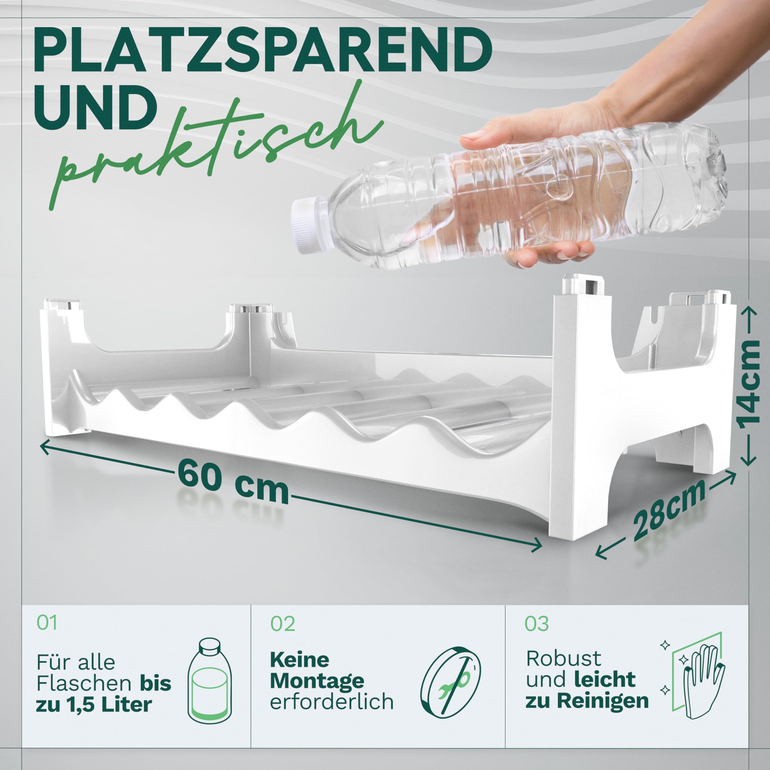 Novaliv Weißes, Modulares Flaschenregal für 72 Weinflaschen - Stapelbar, Erweiterbar, Robust - Ideal für Weinlagerung in Keller, Gastronomie & Zuhause, Getränkeschrank, Weinregal stapelbar
