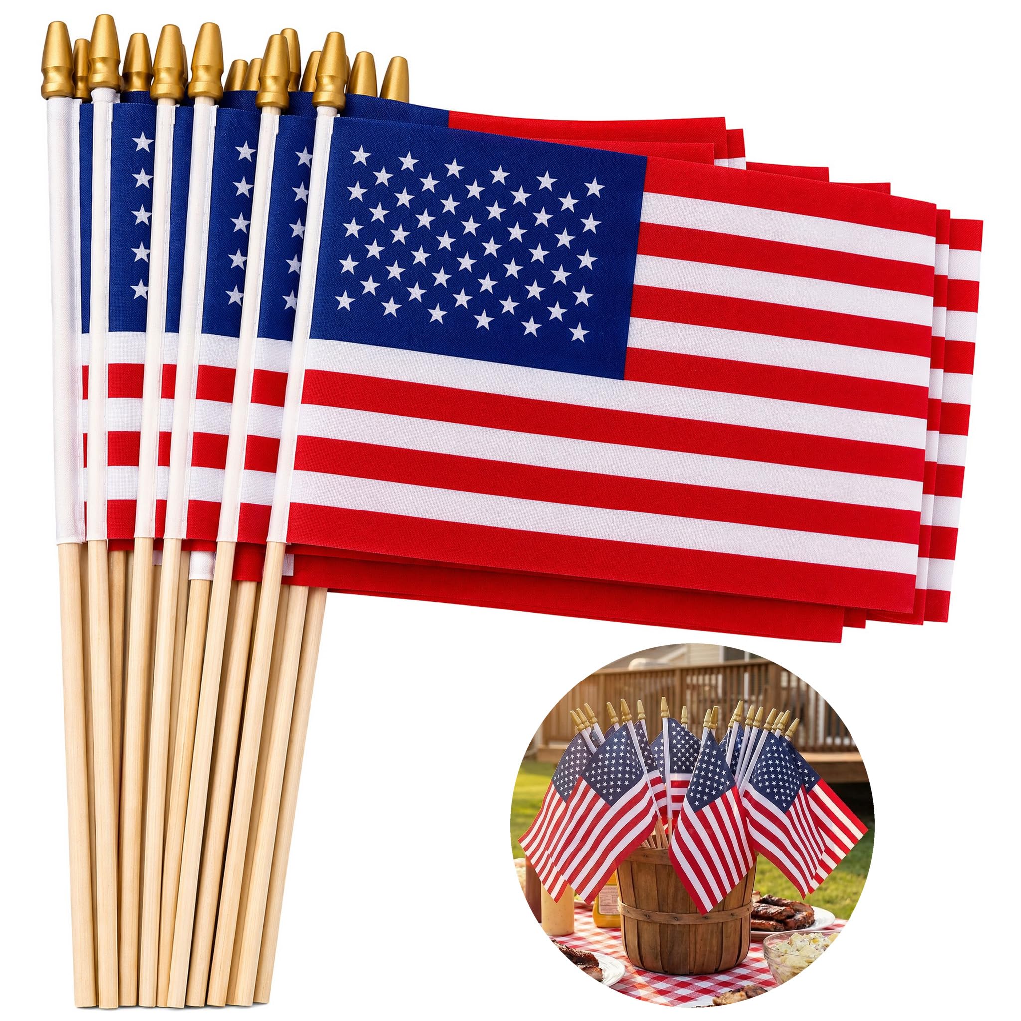 Drapeaux américains pour le 4 juillet et décorations de commémoration