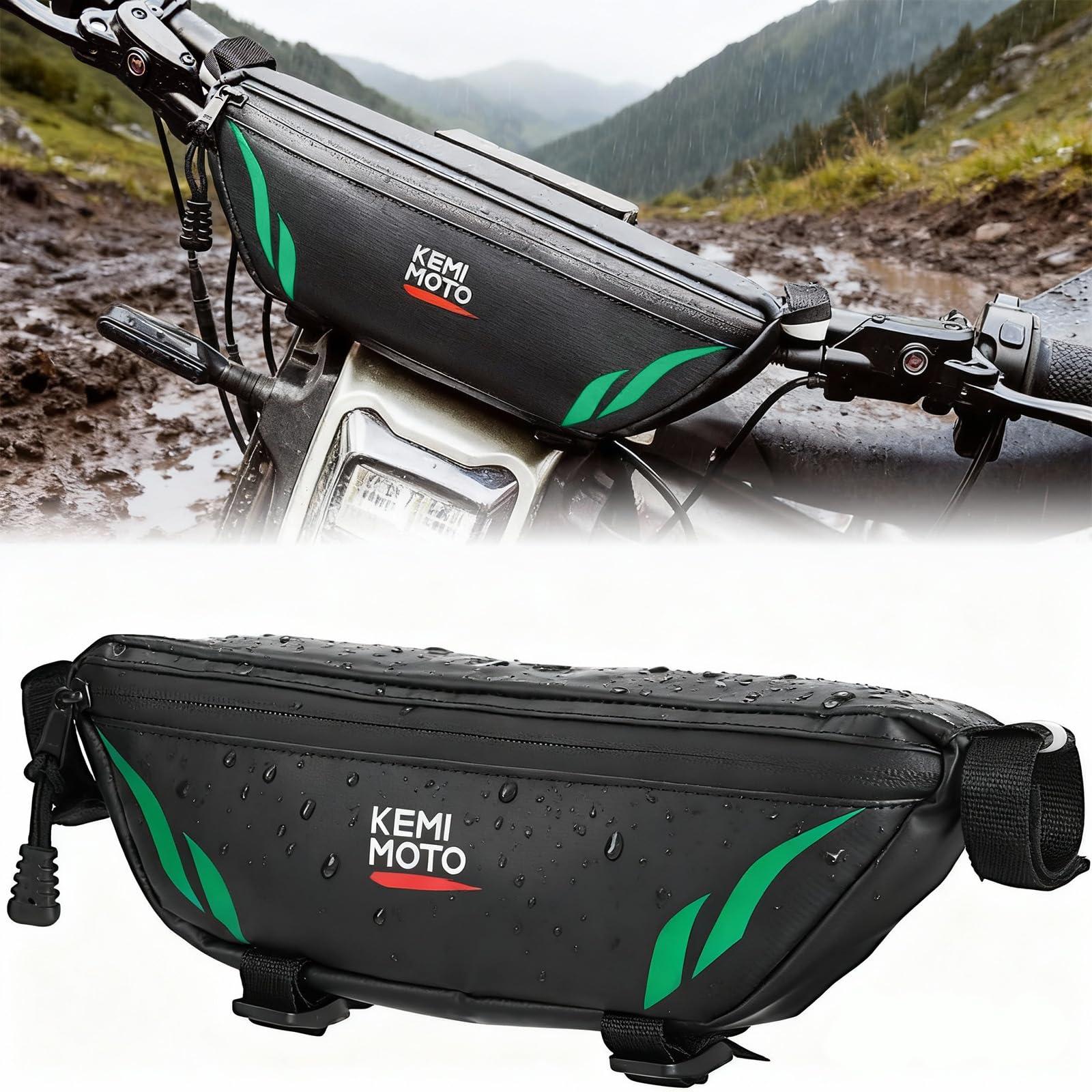 KEMIMOTO Dirt Bike Handlebar Bag Waterproof 1.5L Compatible with Surron