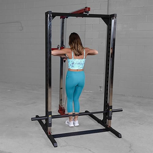Miniatura 4 de Body-Solid Best Fitness BFSM250P2 Smith Machine con accesorio LAT para gimnasio en casa, entrenamiento de fuerza con barras de seguridad,