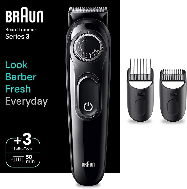 Braun Series 3 4210201447733 Trymer do Brody, Czarny/Szary, 40 długości