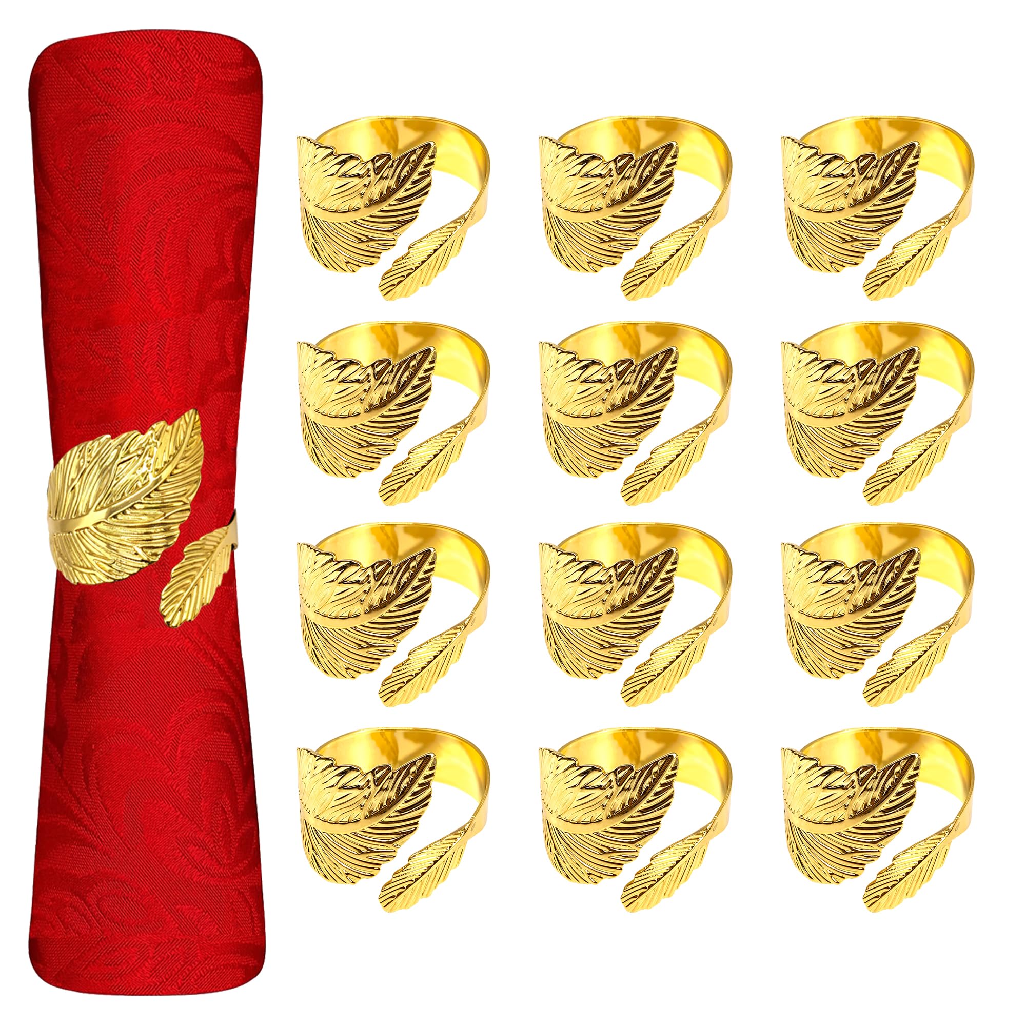 Trimming Shop Gold Leaf Napkin Rings for Table Décor, 18Pcs — image 1