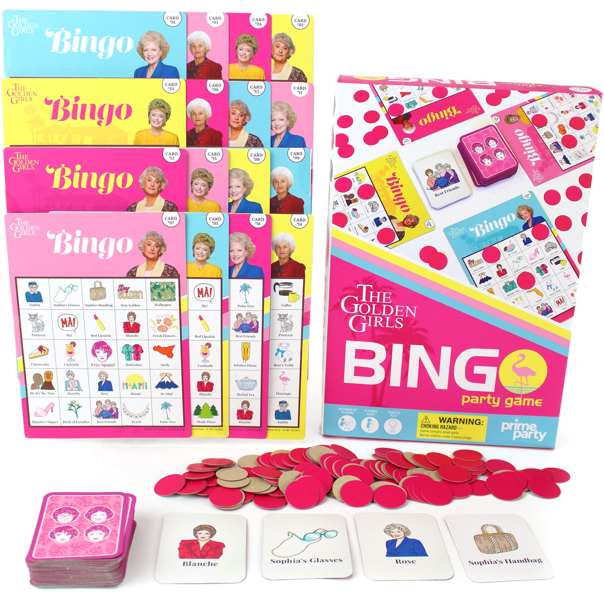 Golden Girls Bingo Game Bingo Set for up to 16 Players - Party Game by Prime Party