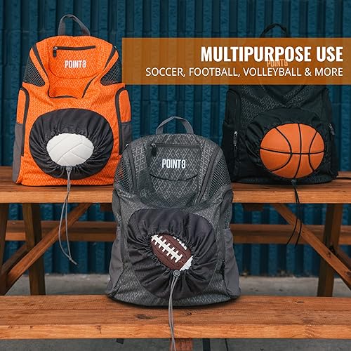 Miniatura 8 de NBA POINT3 - Mochila de baloncesto Road Trip 2.0, con licencia oficial de la NBA con cordón para baloncesto, fútbol y más