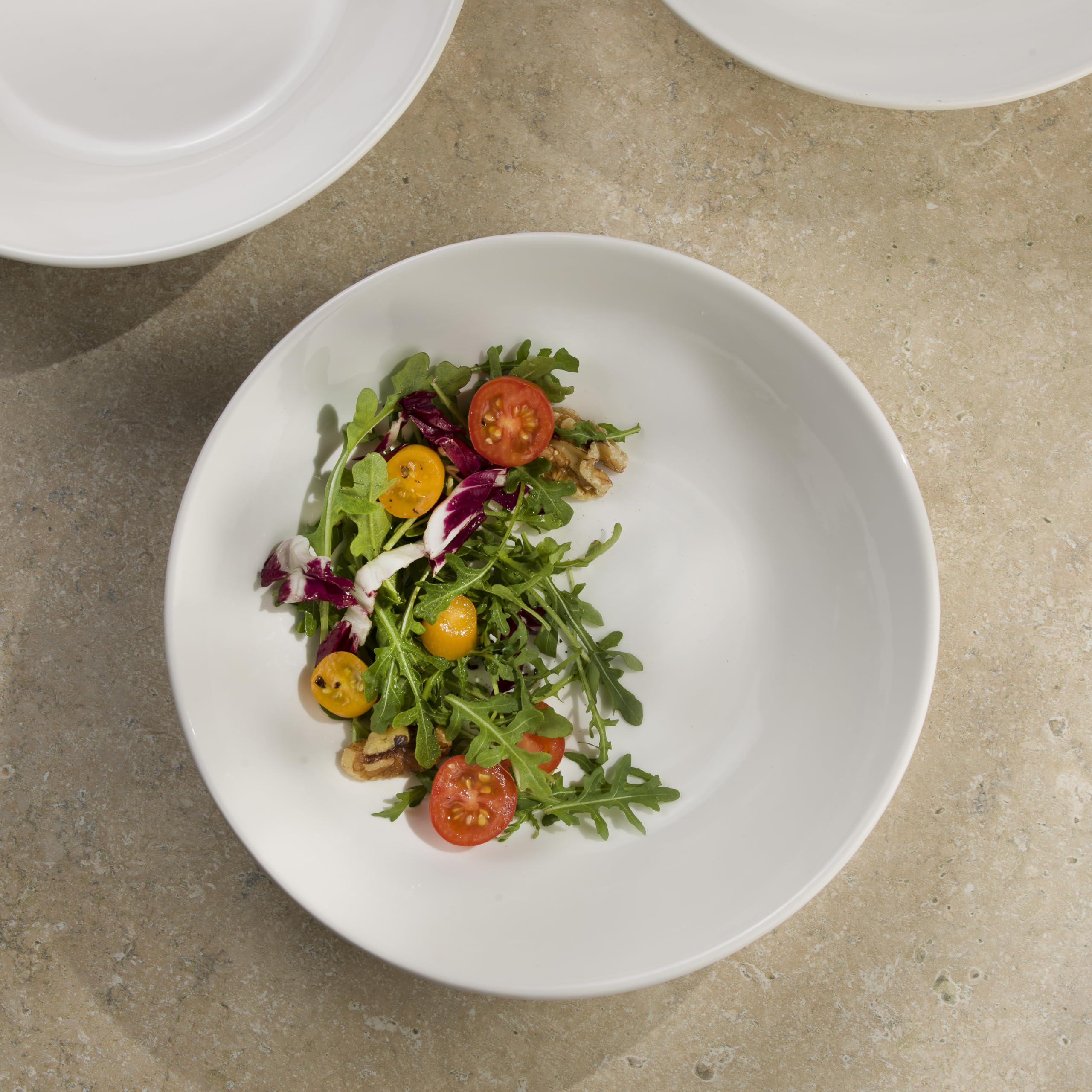 Euro Ceramica Fez zestaw misek do makaronu 10 cm, biała, wzór mandali w kształcie łezki