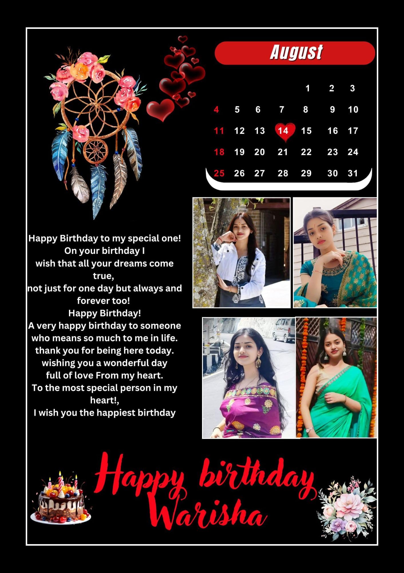 Just Zest Art Customized Collage | Send photos WP -8905457154, With Order id, Photo Frames for Wall, Personalised Photo Frame with Photo Upload for Couple, Family, Friends for Bedroom, Living Room and Gift, Set of 1 (Red_22)-image-26