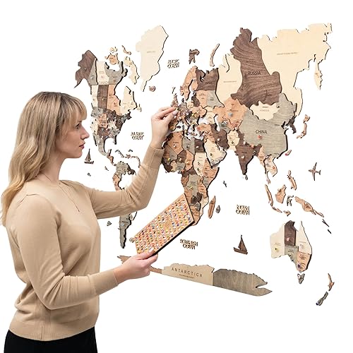 Miniatura 51 de Enjoy The Wood 3D Wood World Map Wall Art Large Wood Wall Décor Housewarming Gift Idea Wall Art World Travel Map For Home & Kitchen or Office