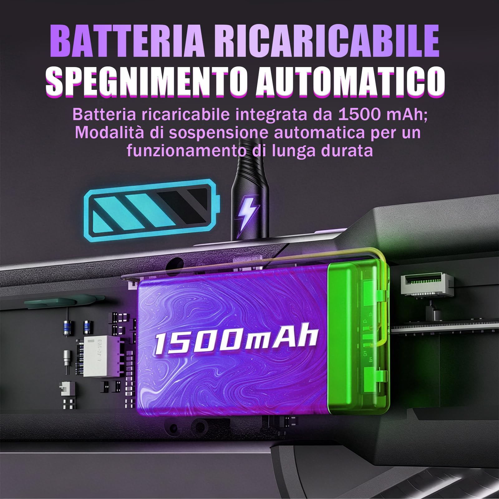 DMC-100 Pinza amperometrica CA/CC, 10000 Conteggi TRMS Multimetro Digitale, 600A Amperometro Ricaricabile con Registrazione Della Curva, Torcia Elettrica, Misura NCV, Resistenza, Capacità, Temperatura