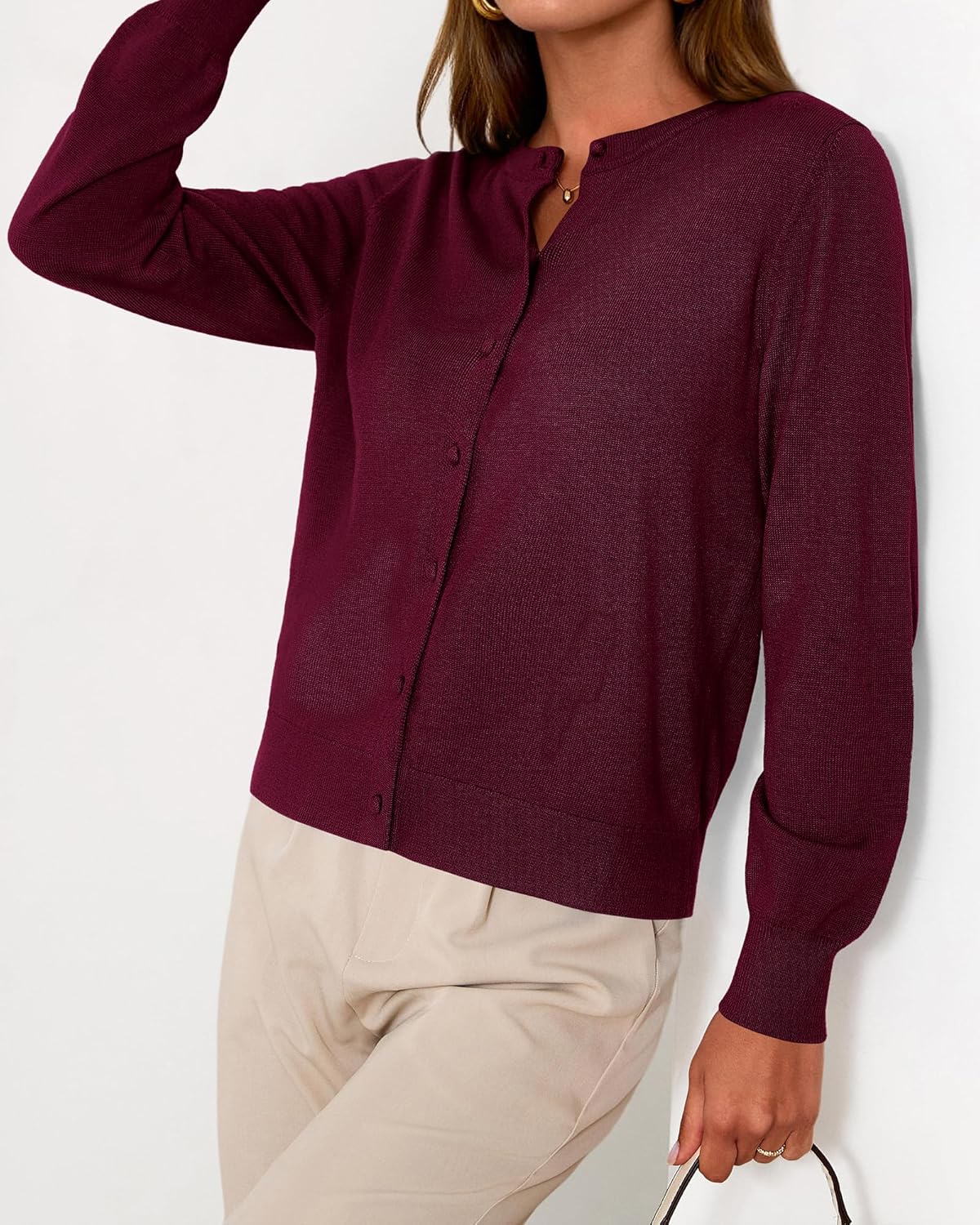 BTFBM Cardigan Sweaters for Women Cashmere Sweater Lightweight Button Down Casual Knit Shrugs Tops Early Spring Fashion - Image 8