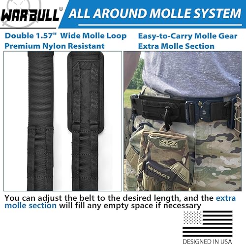 Miniatura 4 de Cinturón táctico para armas de batalla, hebilla de liberación rápida Molle cinturón con cinturón interior EDC de 1.57 pulgadas para aplicación de la