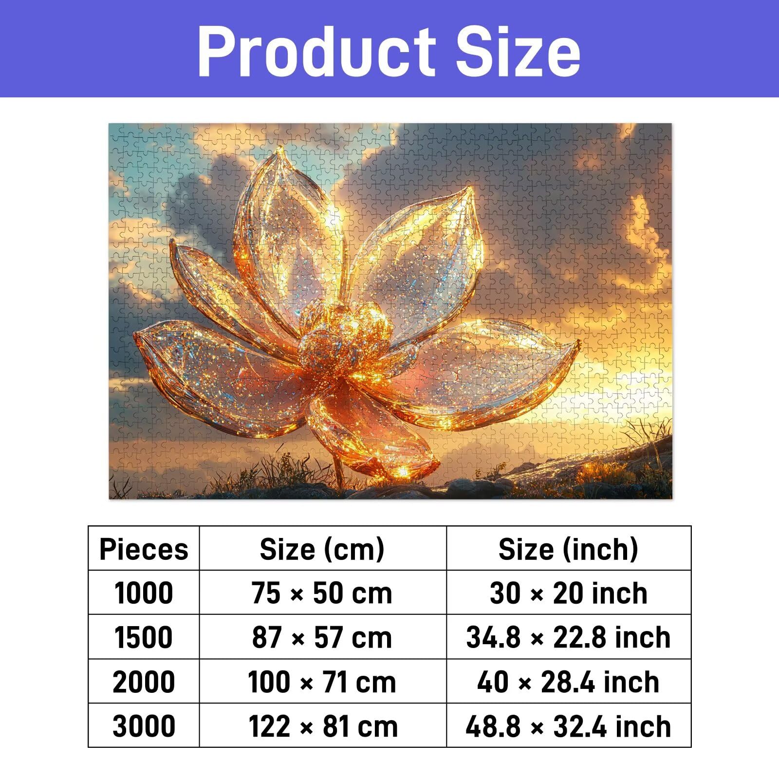 Puzzle 1500 Pezzi, Puzzle 1500 Pezzi per Adulti, Gioco Educativo Fai Da Te con Scatola Regalo per Adulti, Legno Spesso e Resistente, Impegnativi Rompecapo, Idea Regalo Donne e Uomo, Tema: Fiore, V-33