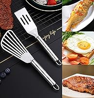 Vista 3 de Juego de 4 espátulas de servir mini brownies para servir con espátula de pescado y mini espátula de acero inoxidable, antiadherente, fácil