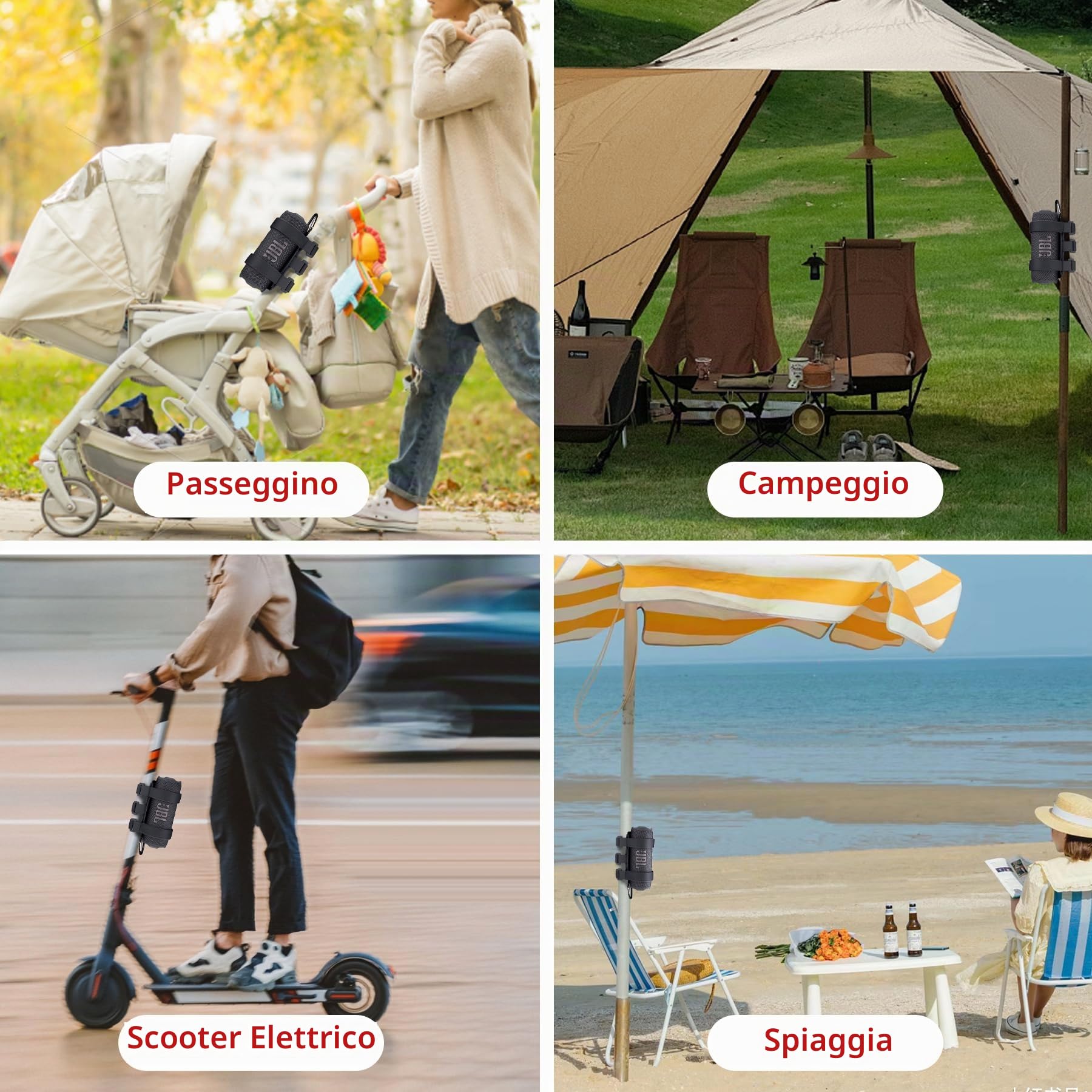 co2CREA Supporto per altoparlante portatile per la maggior parte degli altoparlanti wireless Bluetooth, altoparlante esterno cinturino regolabile accessorio supporto per barra per carrello da golf