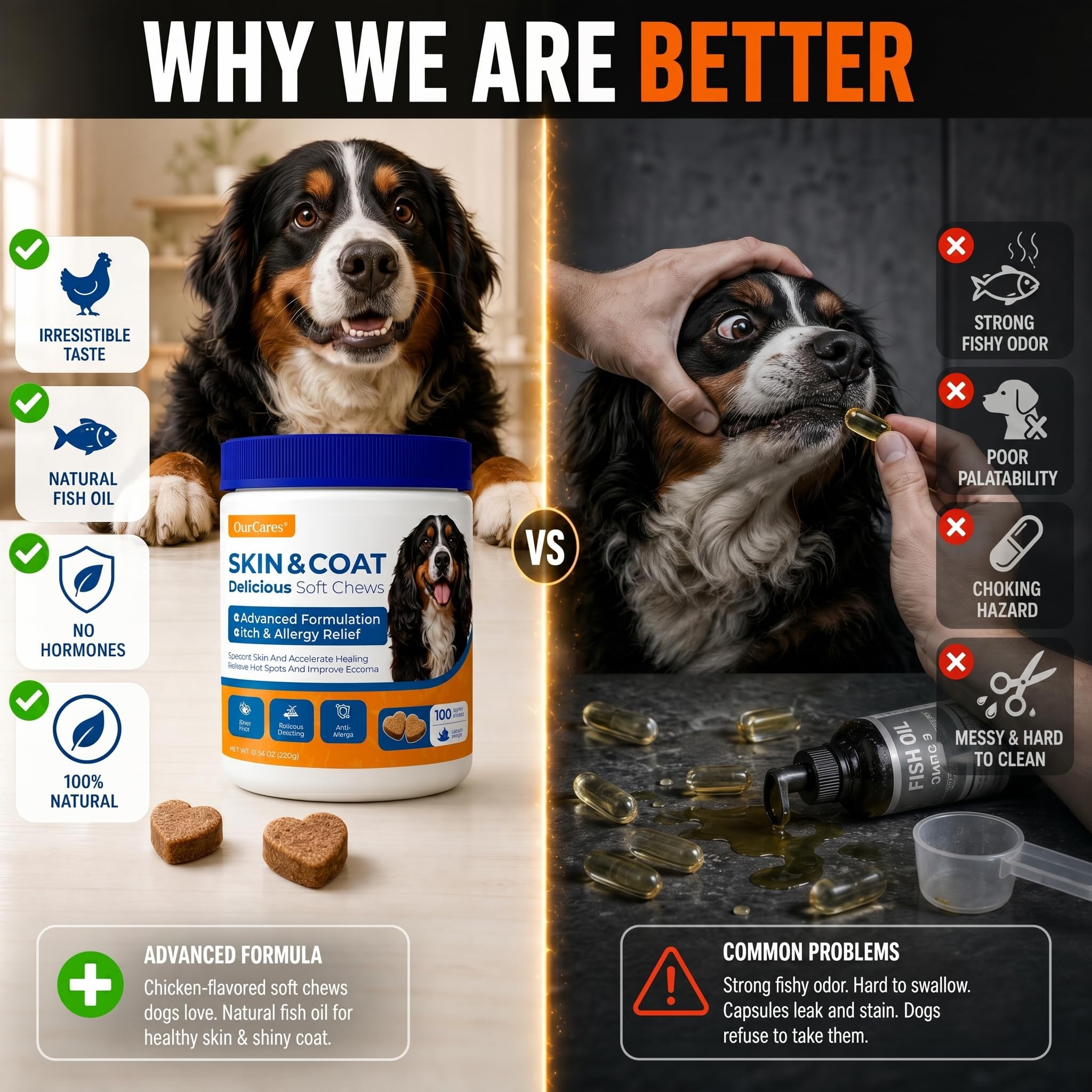 Omega 3 Fish Oil for Dogs Skin & Coat, Allergy & Itch 15 Ct — Amazon image 5