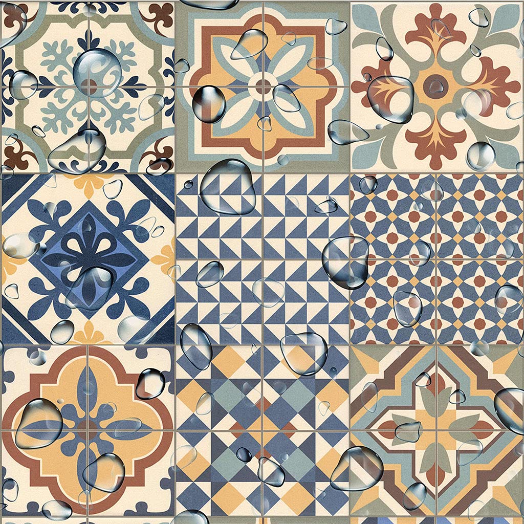 Vilber, Mantel de Tela con Estampación Digital, Confeccionado, Rectangular, Resinado, con Tratamiento Antimanchas, Impermeable, Estampado AZULEJOS. TOLEDO - R11.