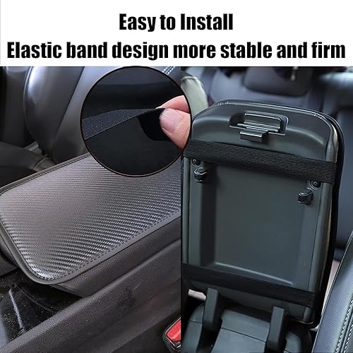 Miniatura 6 de gunhunt Paquete de 1 funda para consola central de automóvil, juego de protector de caja de asiento de reposabrazos de piel sintética, tapete
