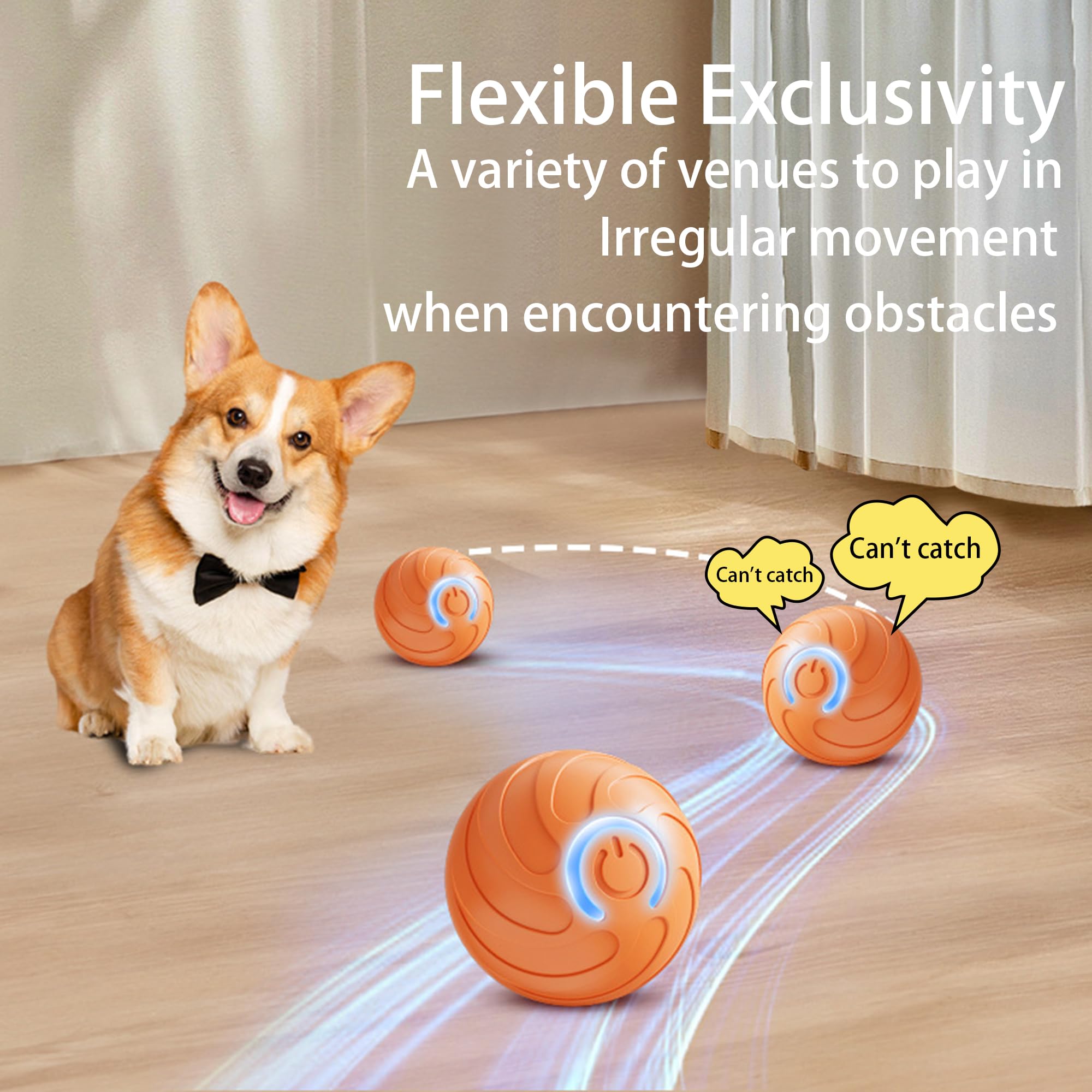 Interactive Cat Toys for Indoor Cats Automatic Moving Rolling Ball cat Toy Balls Moving cat Toys for Indoor Cats and Dog Balls (Spiral)