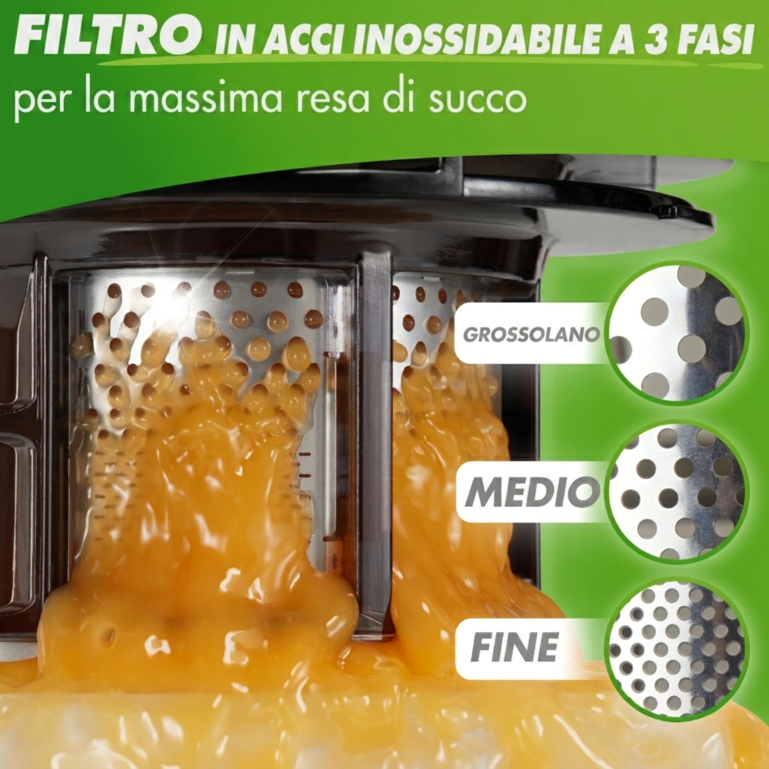 Nutrilovers Slow Juicer, NUTRI-PRESS MAX+, spremiagrumi per frutta intera, con apertura XXL da 150 mm, senza BPA, con bottiglia di succo, libro di ricette Slow Juice