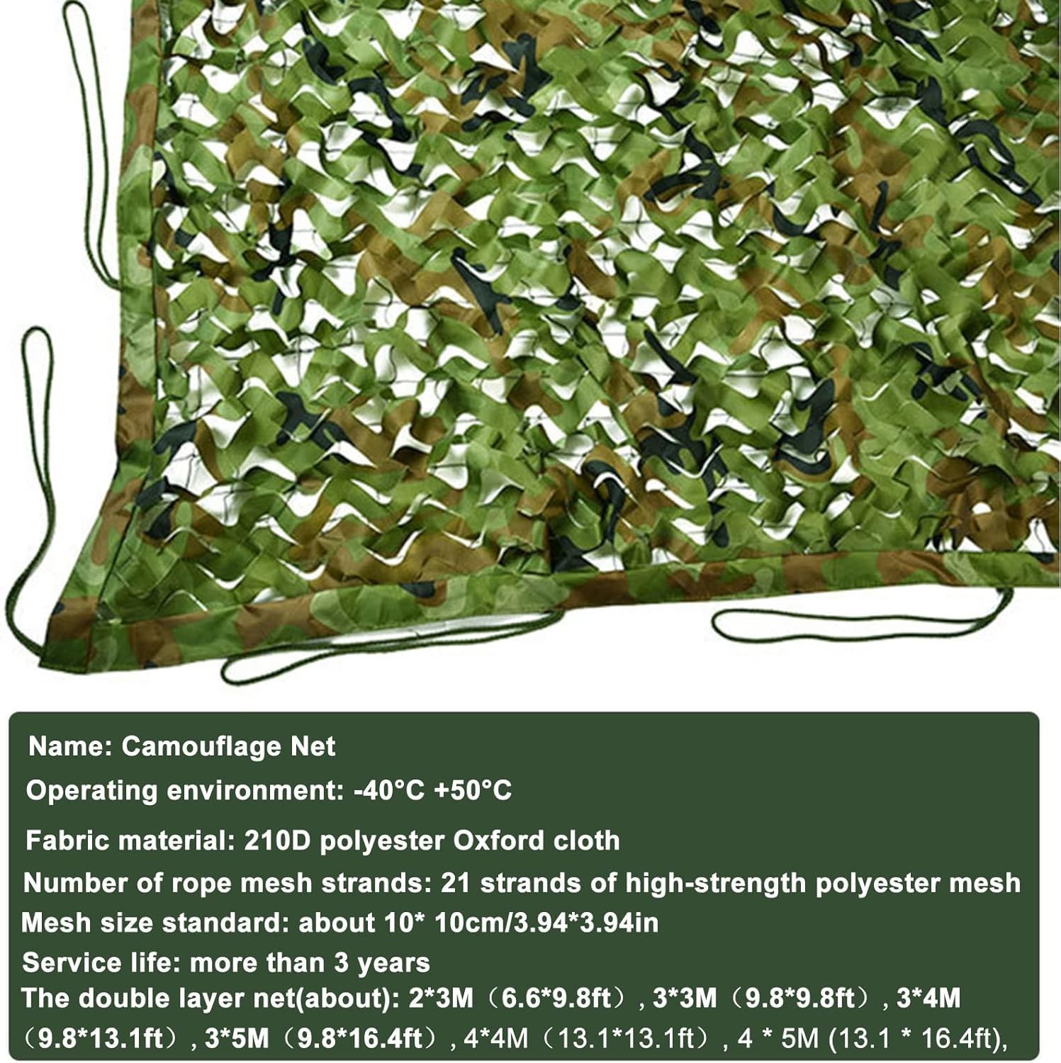 Camouflage Netting Military, Light And Durable, Outdoor Shade Net, Woodland Army Camping Hunting Theme Party Decoration Camo Netting, Car Cover, Sunscreen Camouflage Net,Jungle-2x2.5m(6.6*8.2ft - View #7