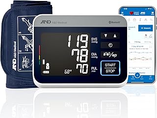 A&D Medical Precision Check Pro Blood Pressure Monitor for Home Use with Bluetooth UA-910BLE - Wide Range Cuff (8.6-16.5" / 22-42cm), 4 Users, iOS & Android Compatible, AC Adapter & Carrying Case