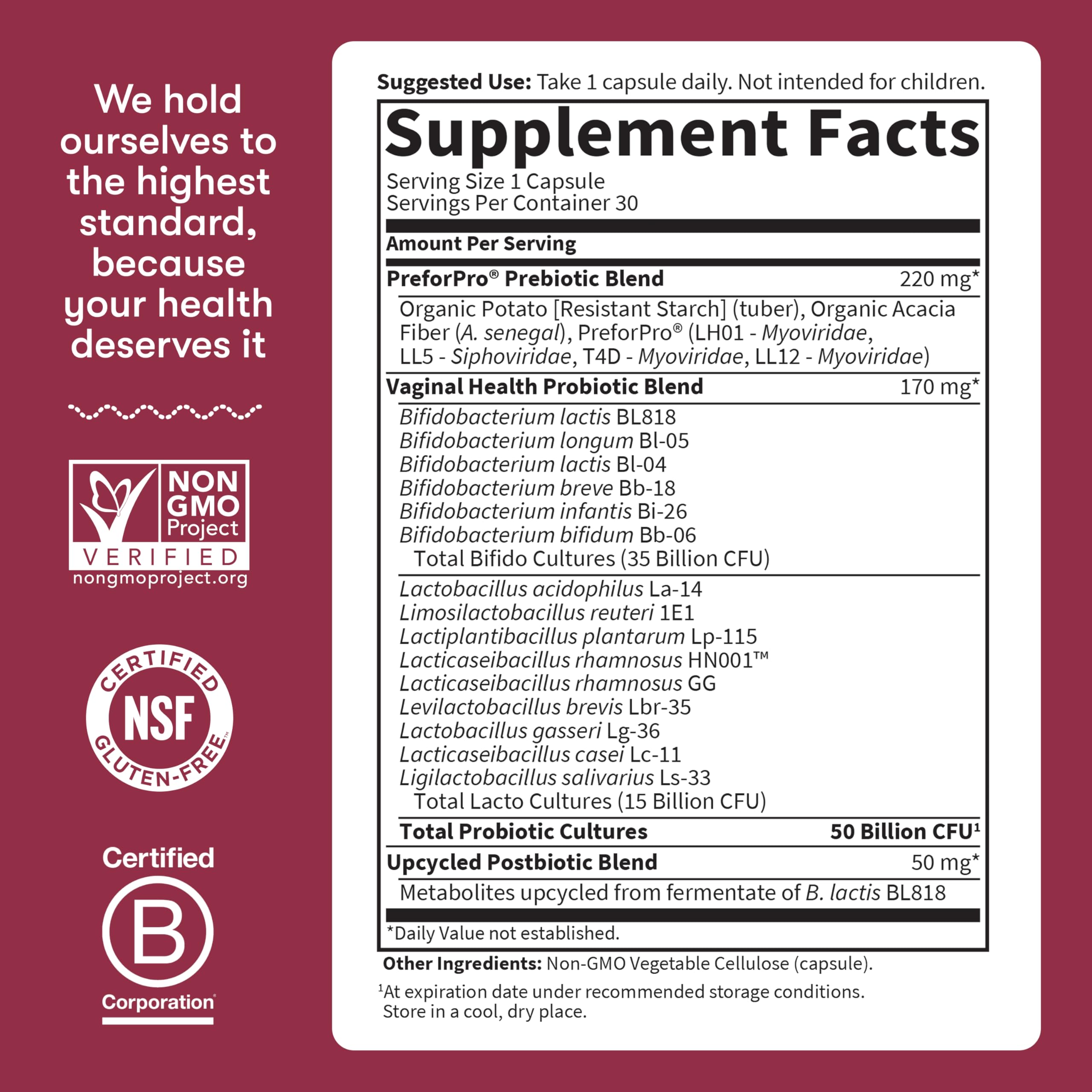 Garden of Life Dr Formulated Once Daily 3-in-1 Complete Prebiotics, Postbiotics & Probiotics for Women, PRE + PRO + POSTBIOTIC Supplement for Women’s Digestive, Immune & Vaginal Health, 30 Day Supply