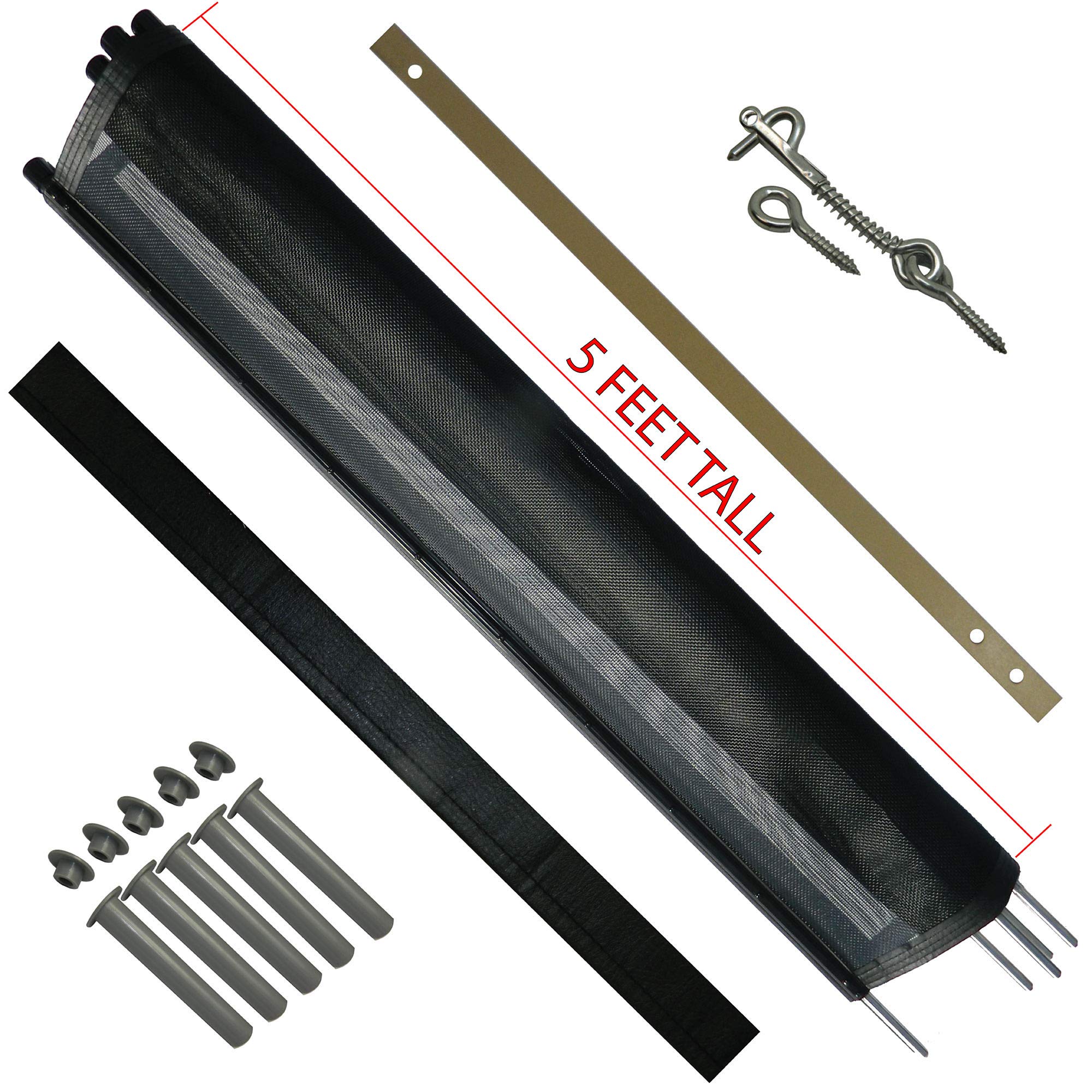 Life Saver Pool Fence VF110P-5 DIY Pool Fence Section, Black