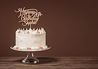 Vista 2 de Personalised Birthday Cake Topper Customized Any Name Age Party Cake Decoration 16 18 21 30 40 Double Sided Glitter Card Baby Pink