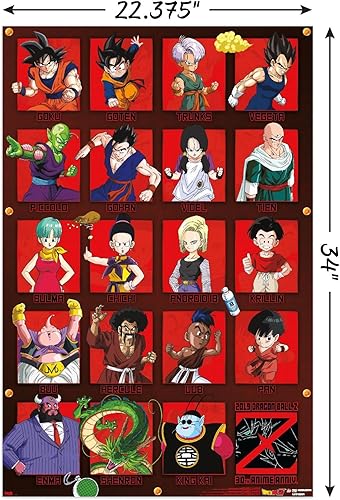 Miniatura 3 de Trends International Dragon Ball Z - Póster de pared de aniversario, 22.375 x 34 pulgadas, versión sin marco