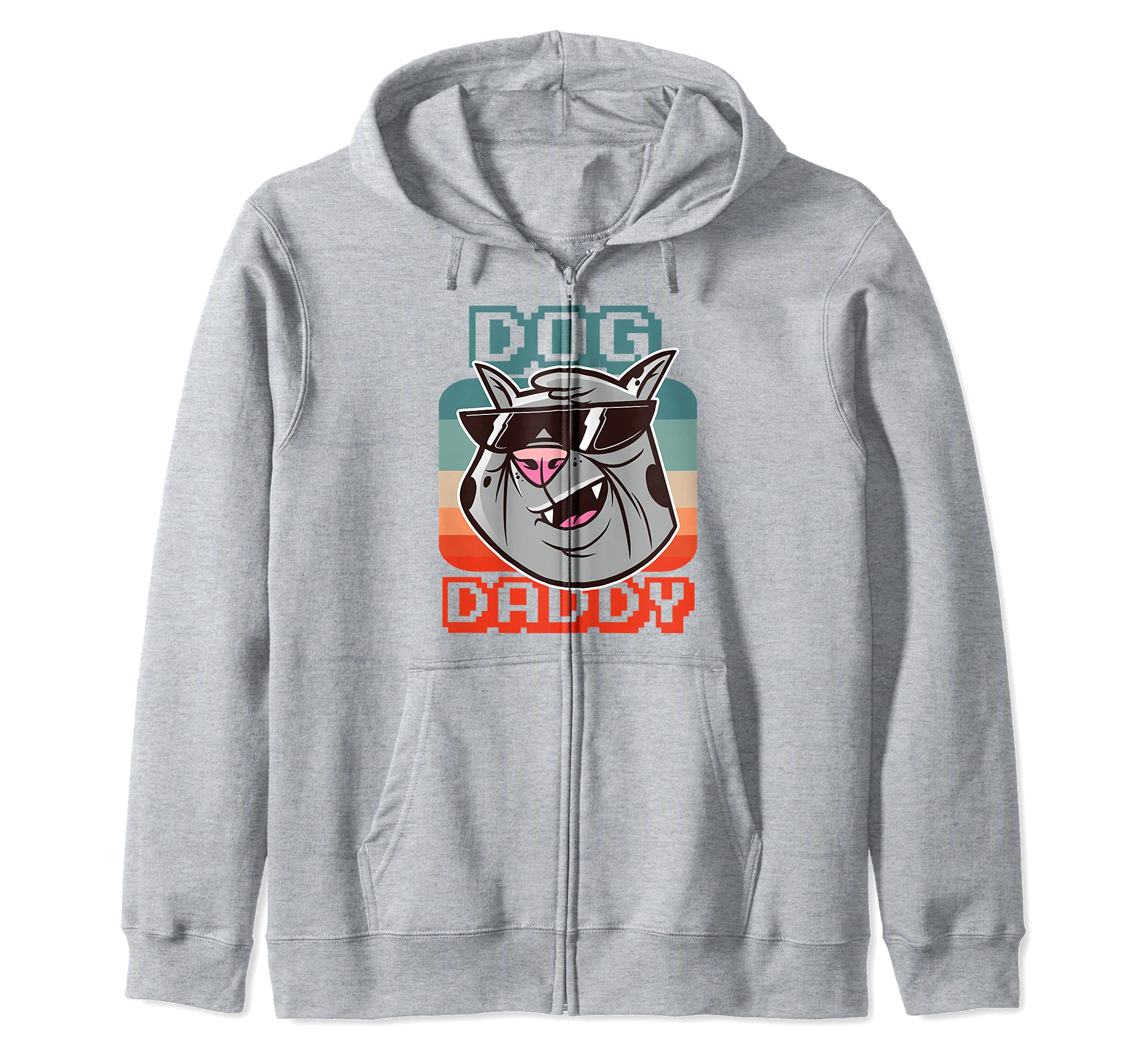 Dog Daddy Happy Father's Day Zip Hoodie, Grey