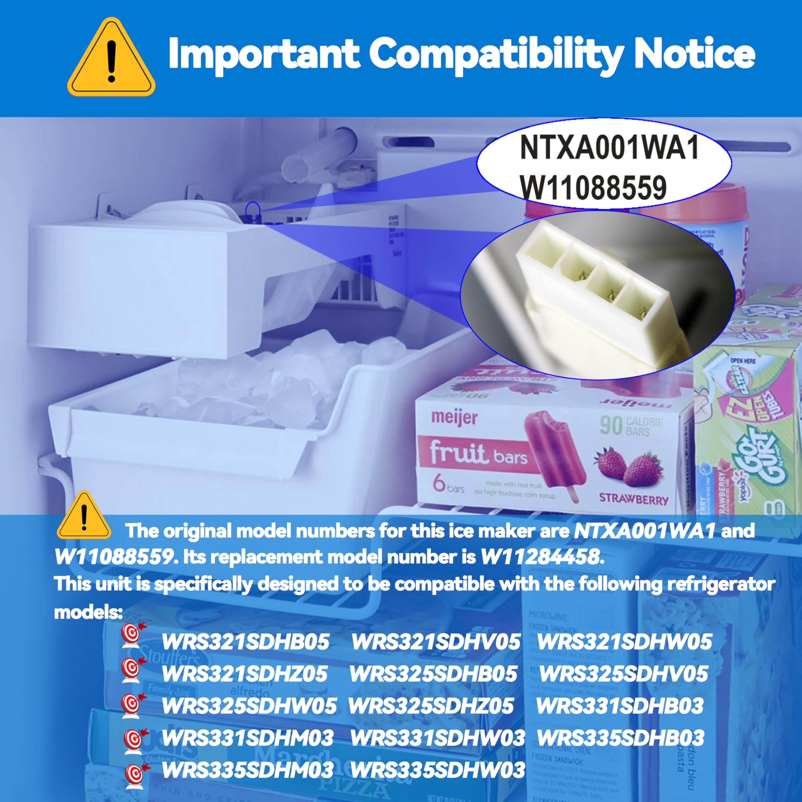 W11284458 W11088559 Zespół kostkarki do lodówki do Whirlpool